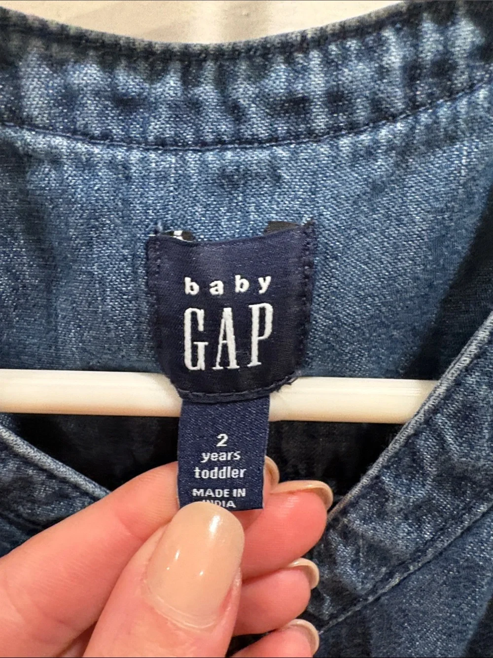GAP Denim Blue Girls' Button-Front One-Piece Romper